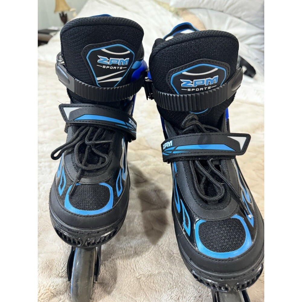 ZPM Sports Adjustable Inline Skates Black Blue Youth Youth 4-7